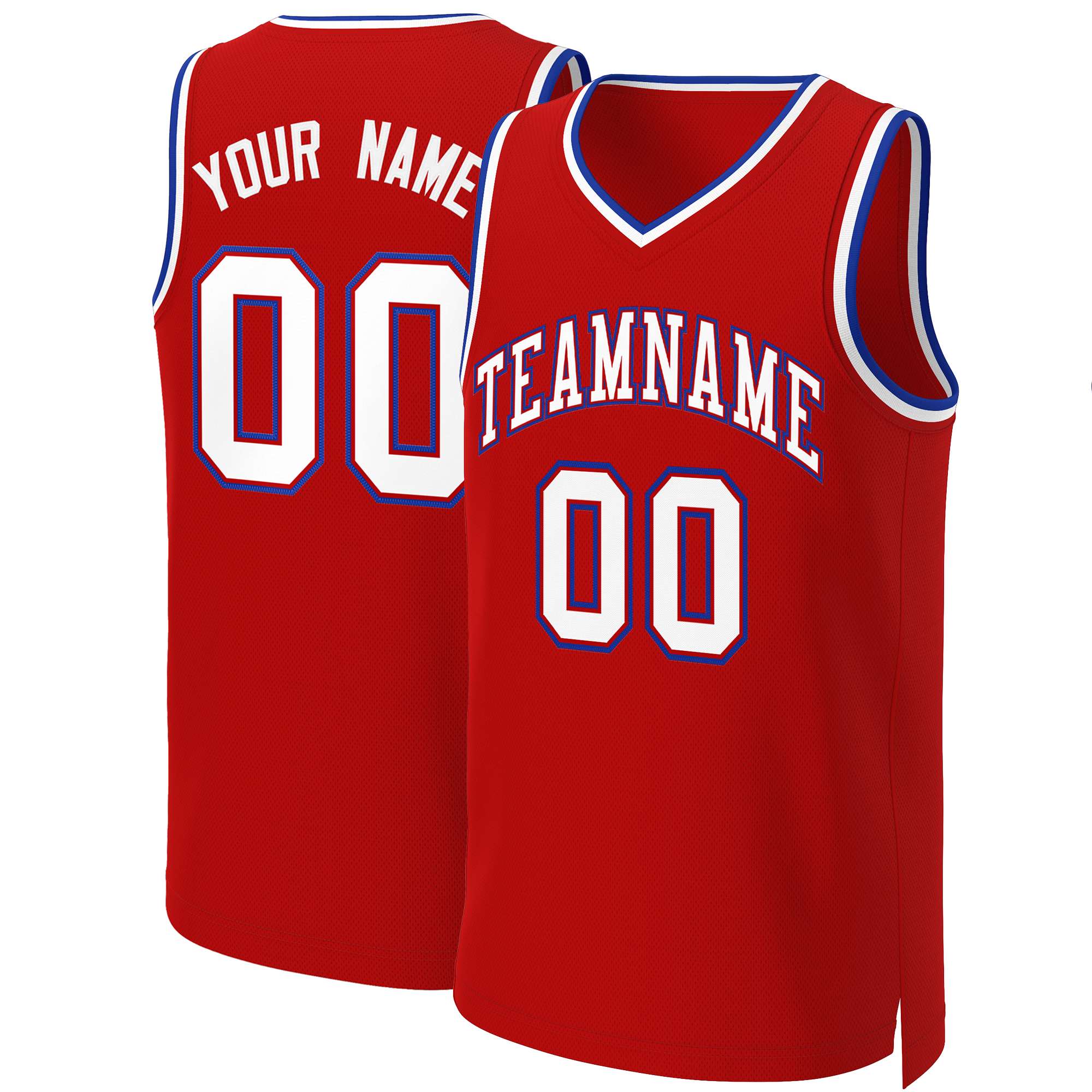 Custom Red White-Red Classic Tops Basketball Jersey