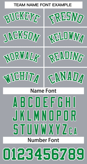 Custom Gray Kelly Green-White Classic Tops Basketball Jersey