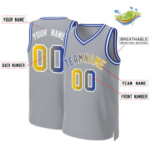 Custom Gray Royal-White Classic Gradient Fashion Tops Basketball Jersey