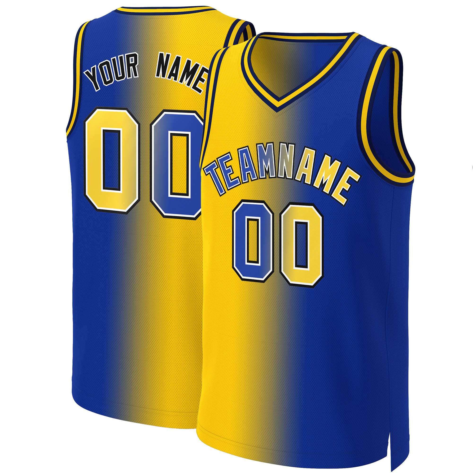 Custom Royal Royal-White Gradient Fashion Tops Basketball Jersey