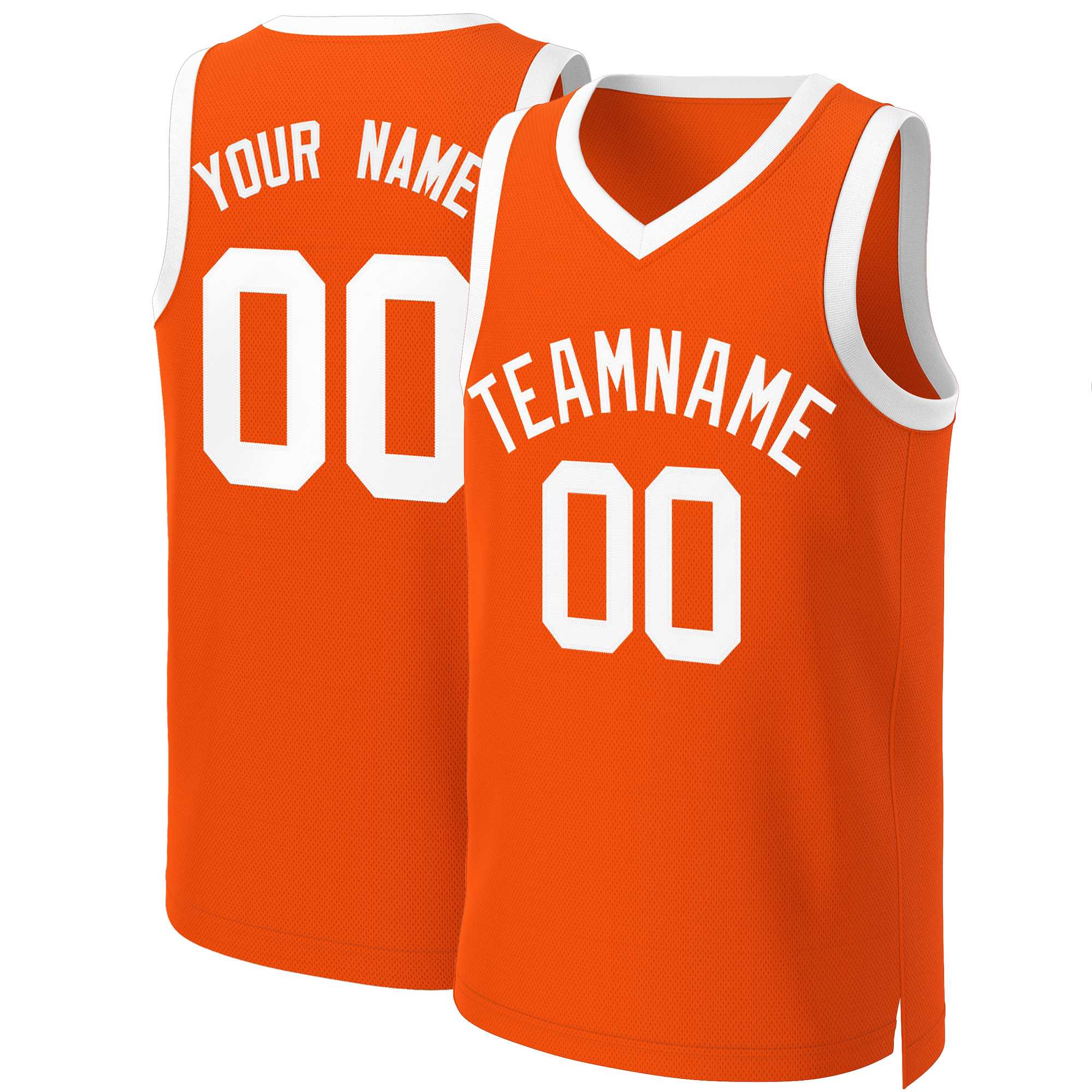 Maillot de basket-ball classique blanc Orange personnalisé