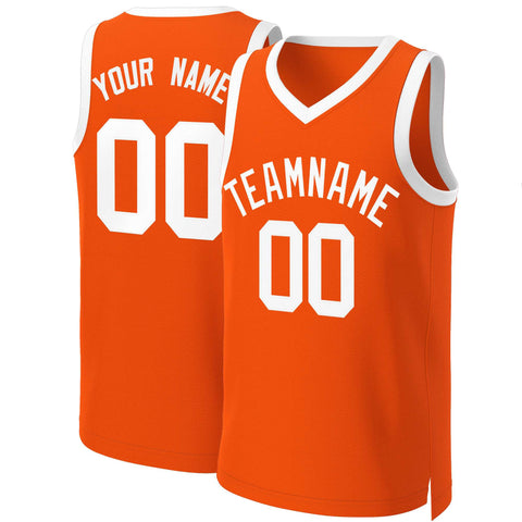 Custom Orange White Classic Tops Basketball Jersey