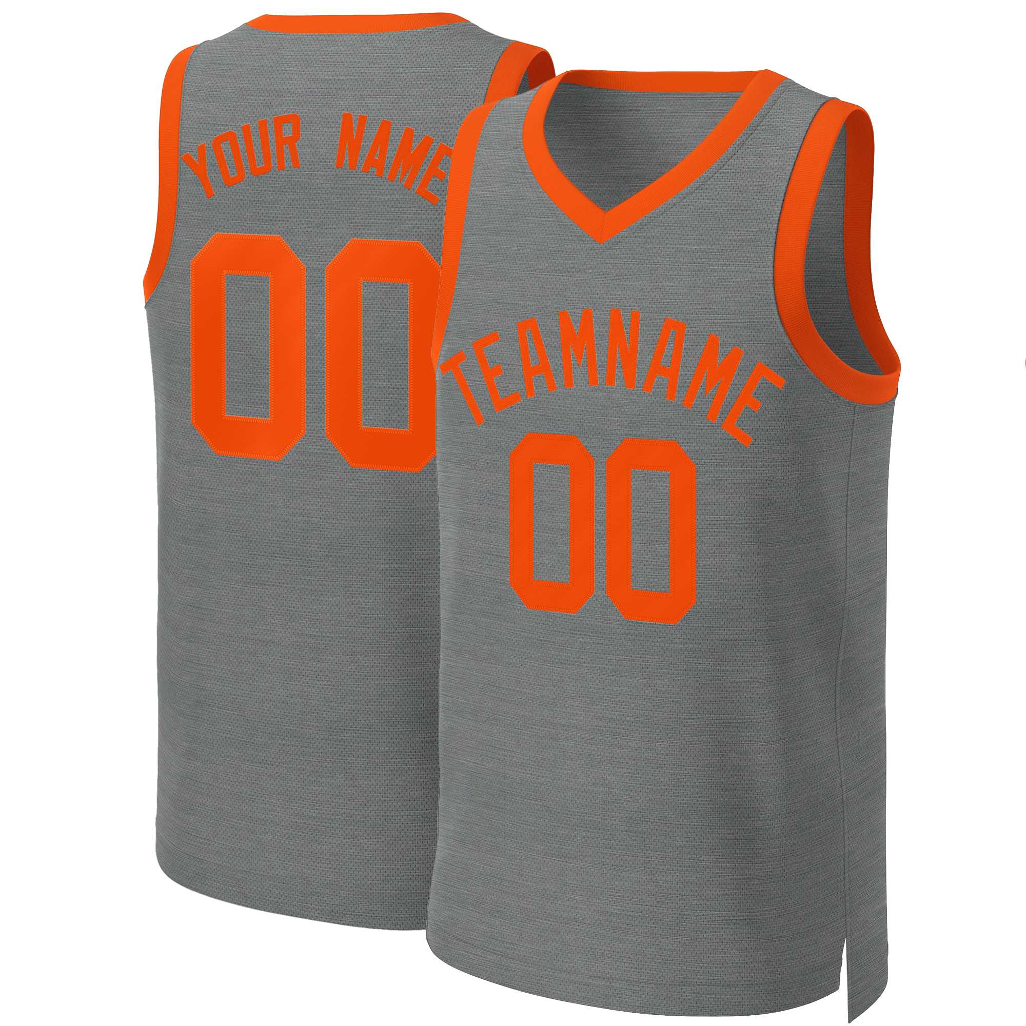 Maillot de basket-ball classique personnalisé gris foncé Orange