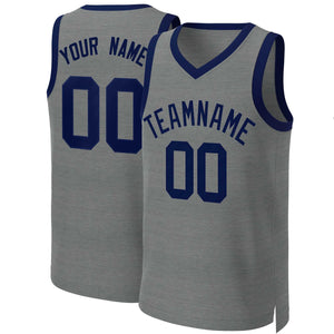 Custom Dark Gray Navy Classic Tops Basketball Jersey