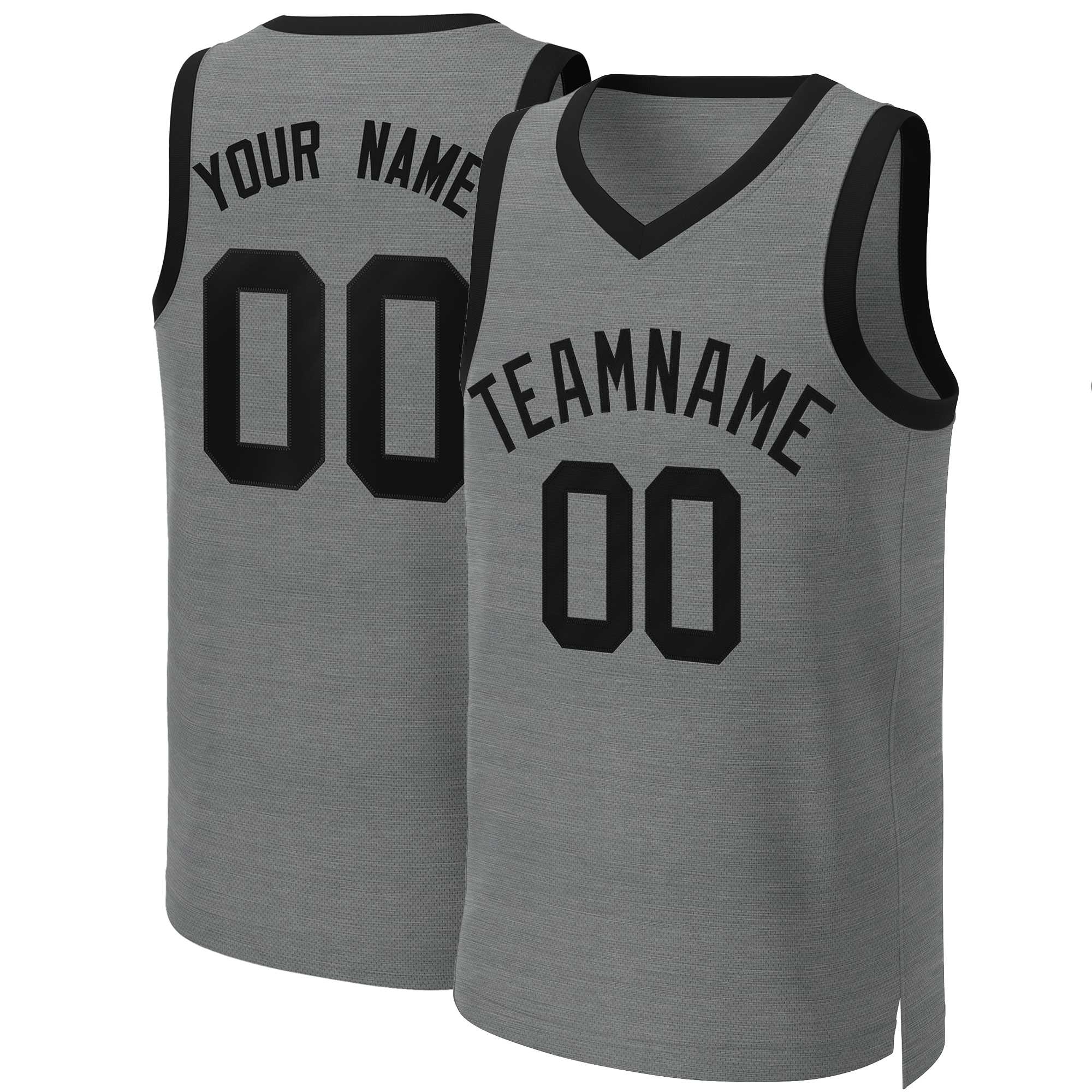 Maillot de basket-ball classique noir gris foncé personnalisé