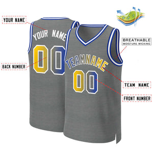 Custom Dark Gray Royal-White Classic Gradient Fashion Tops Basketball Jersey