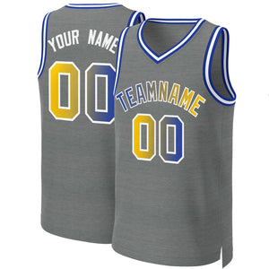 Custom Dark Gray Royal-White Classic Gradient Fashion Tops Basketball Jersey