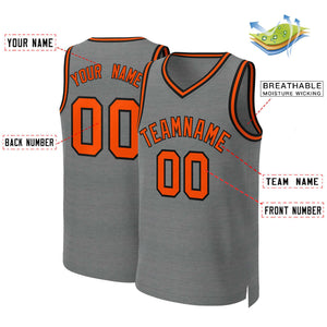 Custom Dark Gray Orange-Black Classic Tops Basketball Jersey