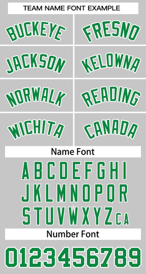 Custom Gray Kelly Green-White Classic Tops Basketball Jersey