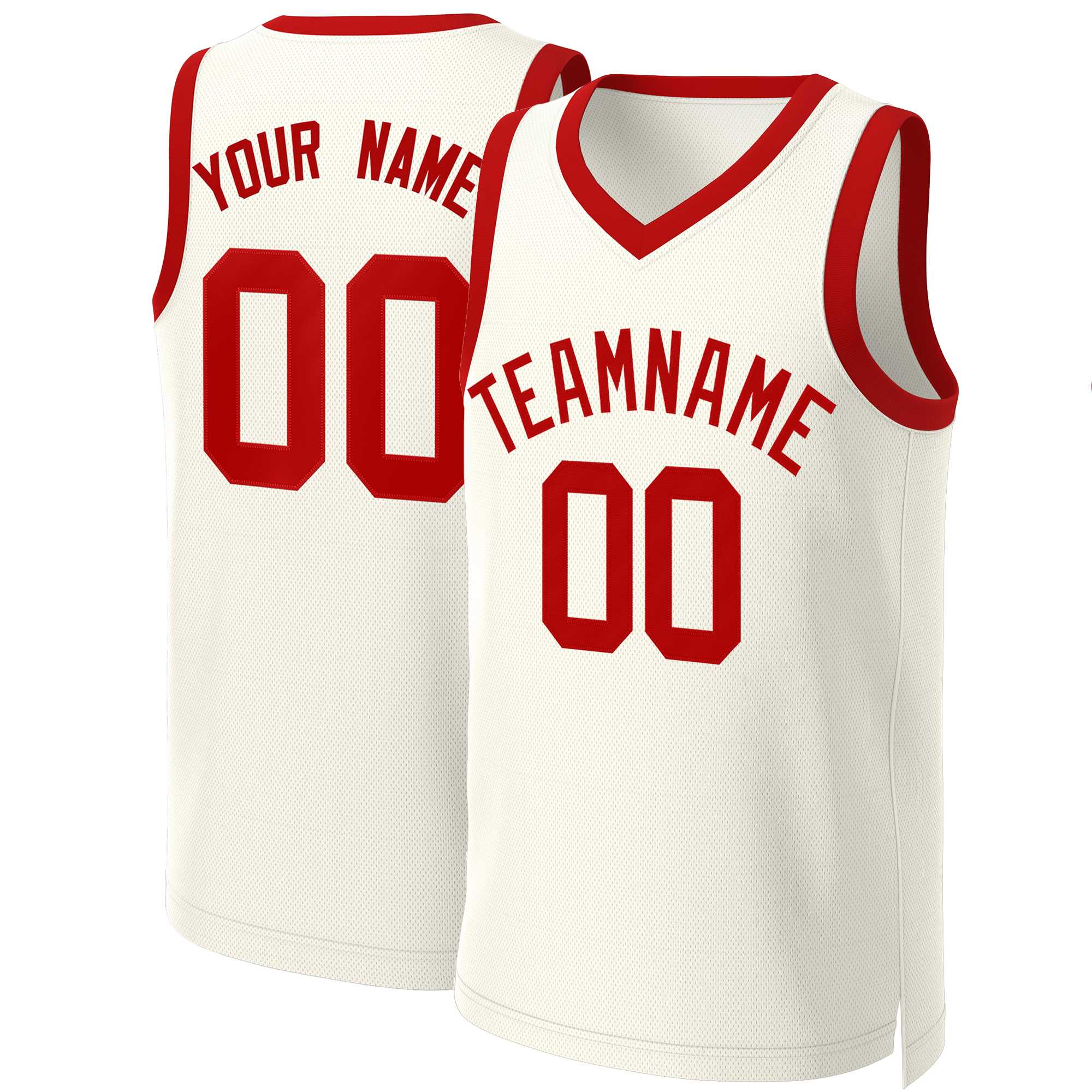 Custom Khaki Red Classic Tops Basketball Jersey