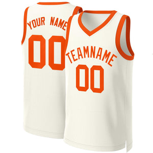 Custom Khaki Orange Classic Tops Basketball Jersey