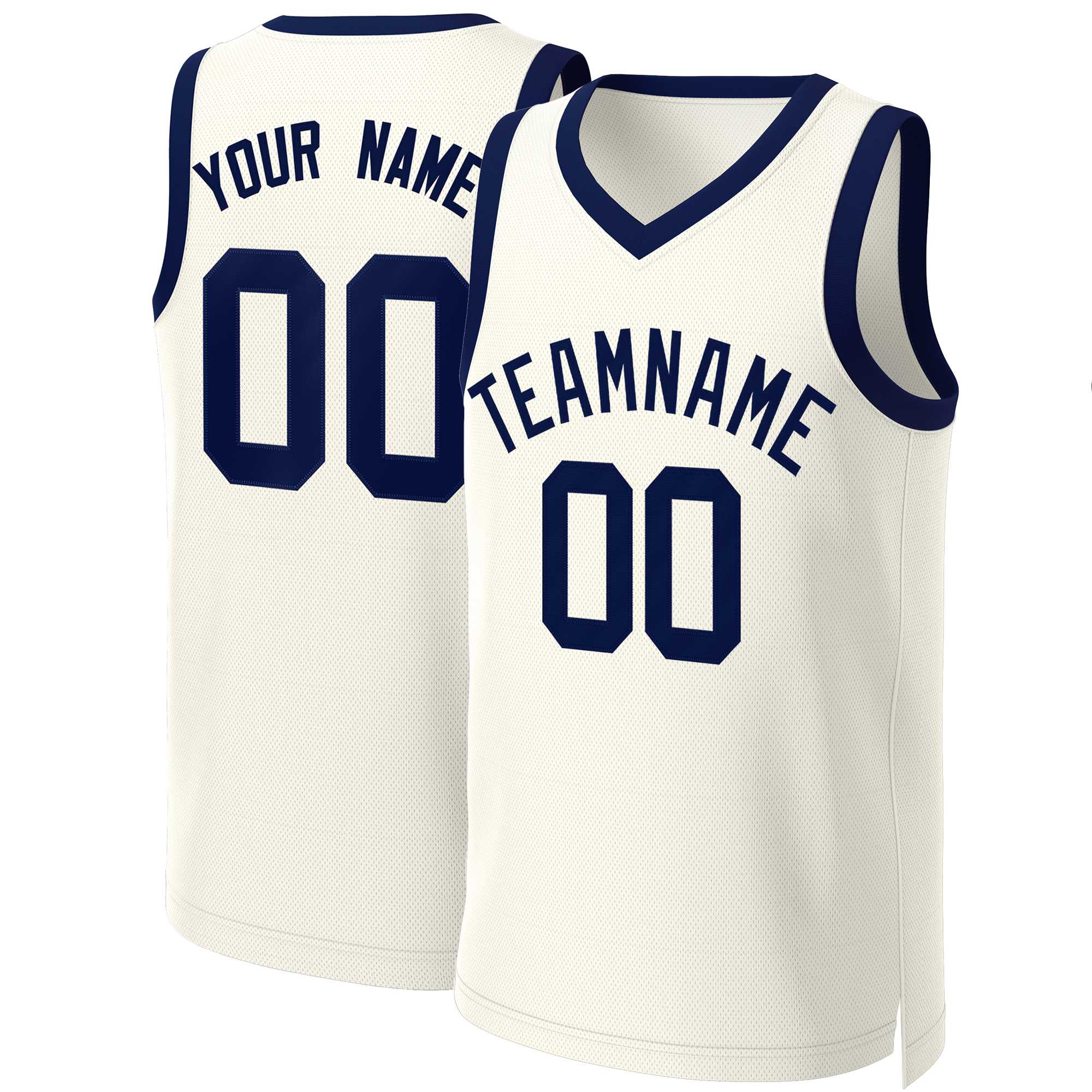 Custom Khaki Navy Classic Tops Basketball Jersey