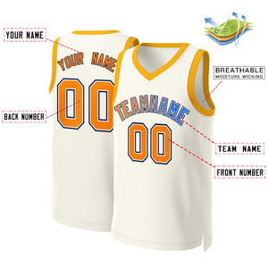 Custom Khaki Orange-White Classic Gradient Fashion Tops Basketball Jersey