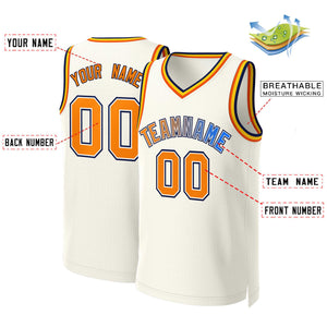 Custom Khaki Orange-White Classic Gradient Fashion Tops Basketball Jersey