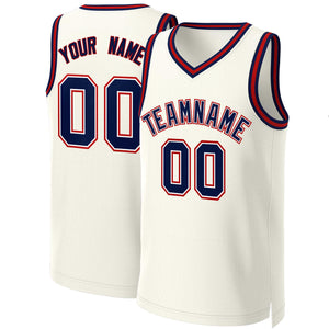 Maillot de basket-ball classique personnalisé kaki marine-blanc