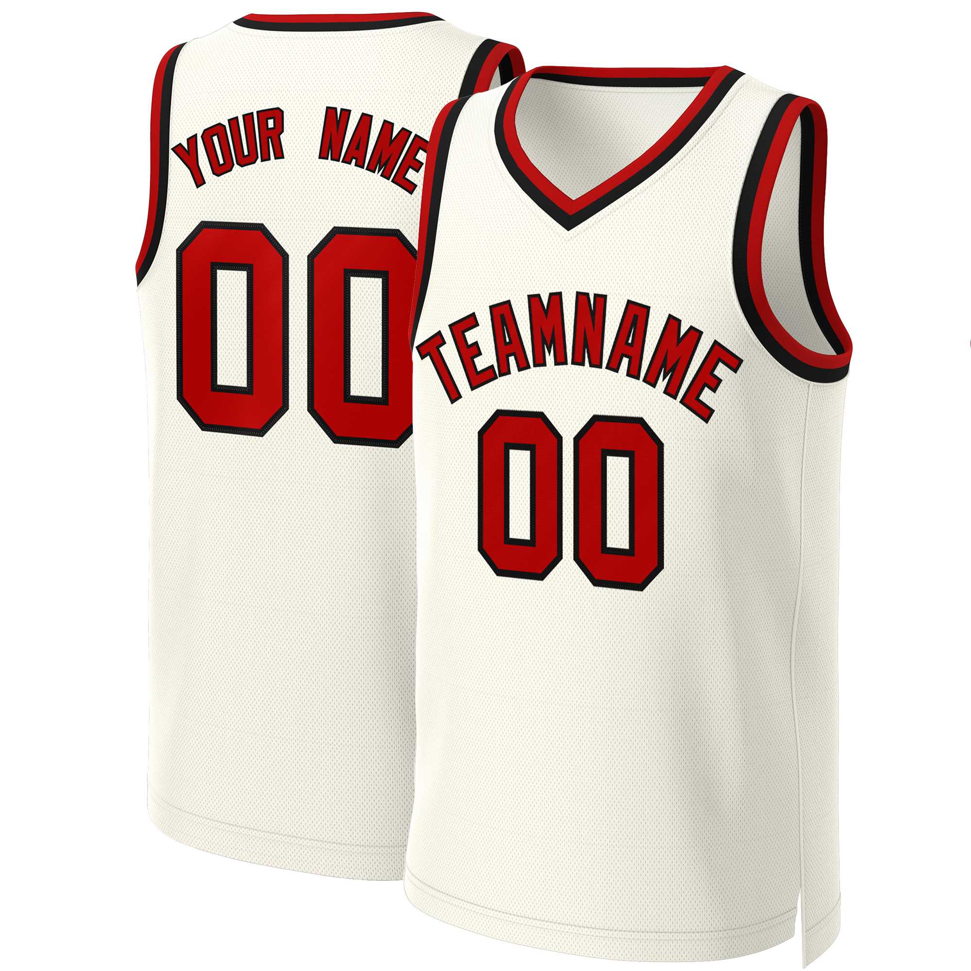 Custom Khaki Red-Black Classic Tops Basketball Jersey