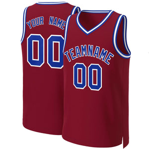 Maillot de basket-ball classique personnalisé marron Royal-blanc