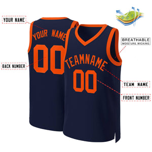 Maillot de basket-ball personnalisé, classique, Orange marine, personnalisé