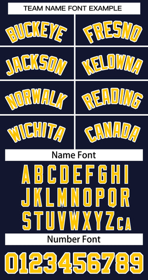 Custom Navy Yellow-White Classic Tops Basketball Jersey