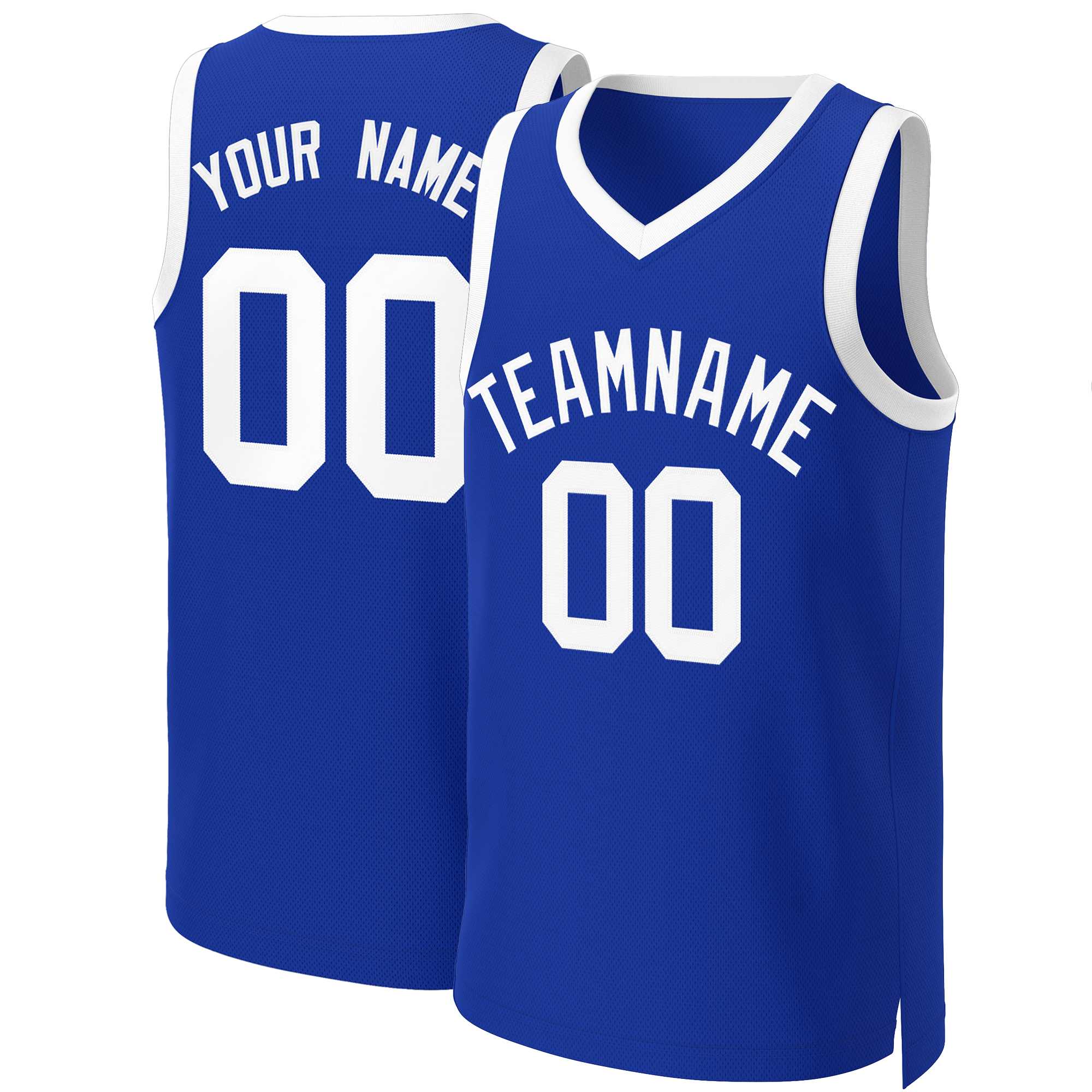 Maillot de basket-ball personnalisé Royal White Classic Tops