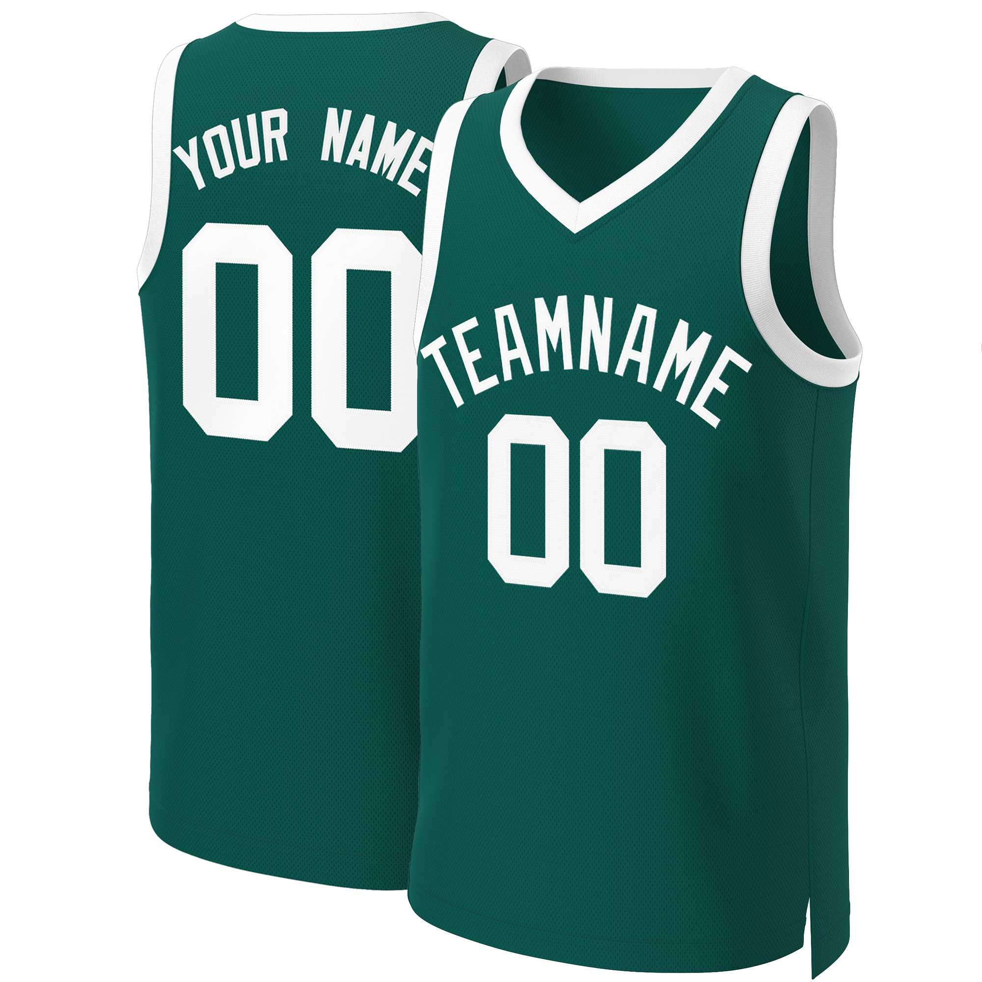 Maillot de basket-ball classique blanc Aqua personnalisé