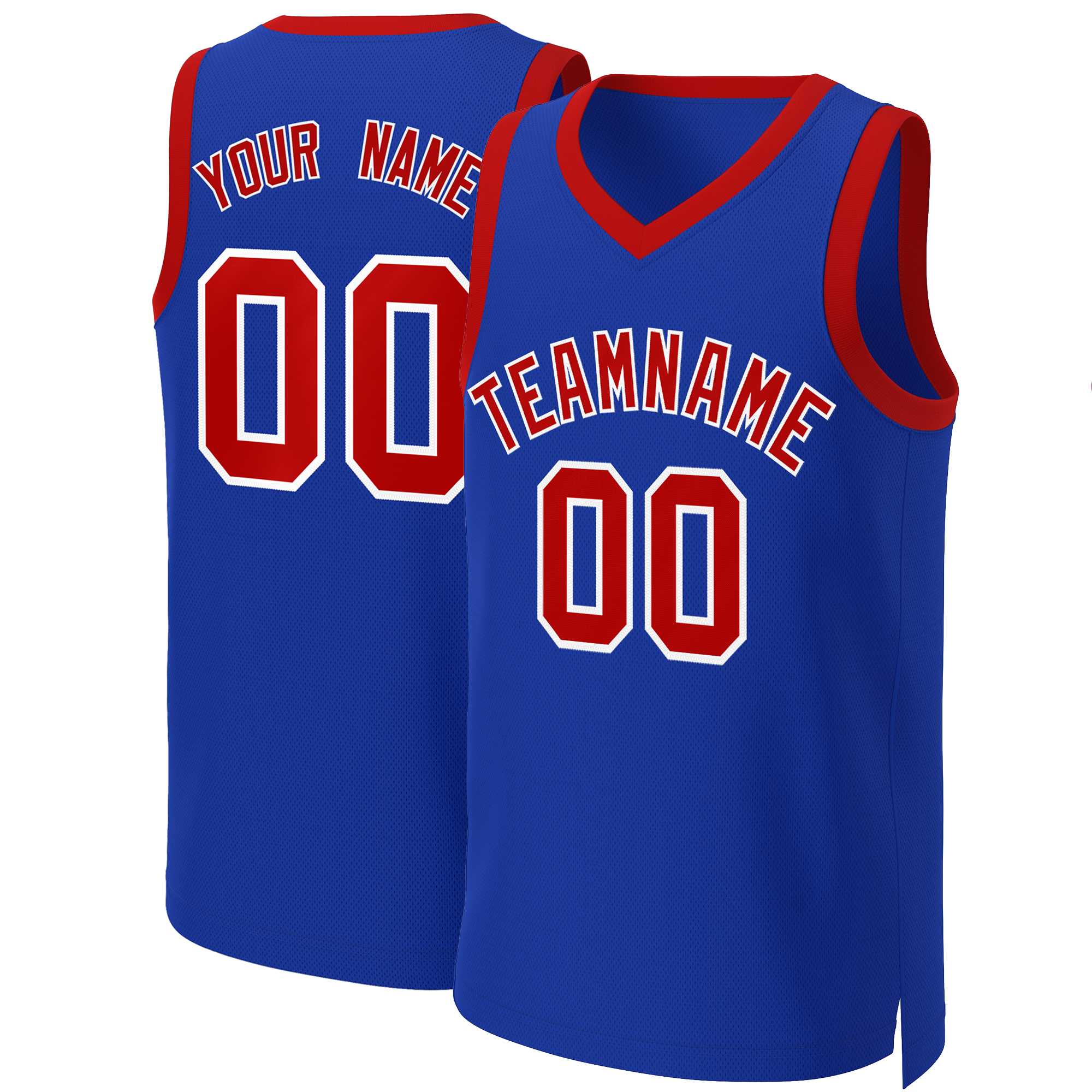 Maillot de basket-ball classique personnalisé Royal rouge-blanc