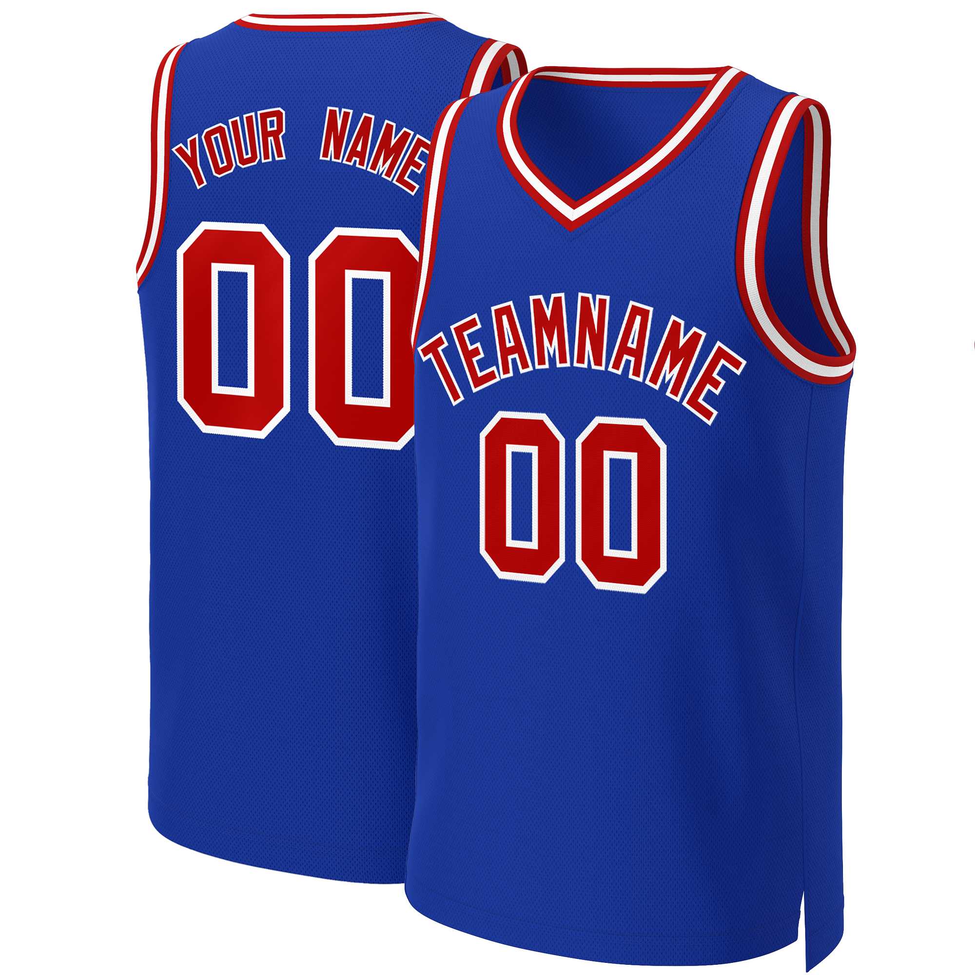 Custom Royal Red-White Classic Tops Basketball Jersey