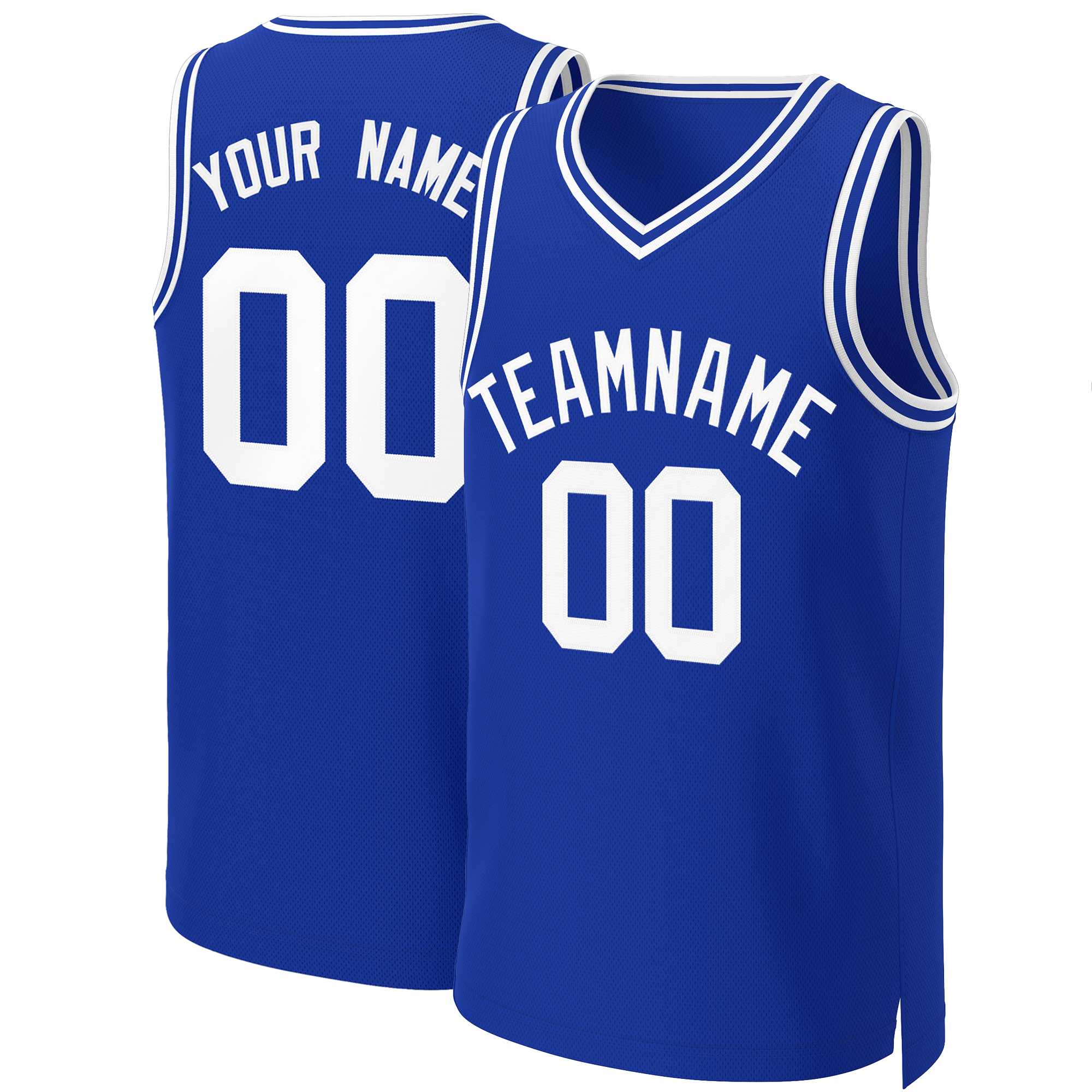 Maillot de basket-ball personnalisé Royal White Classic Tops