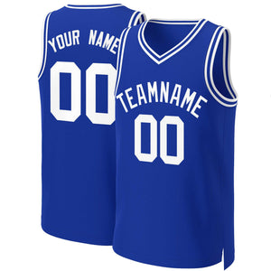 Custom Royal White Classic Tops Basketball Jersey