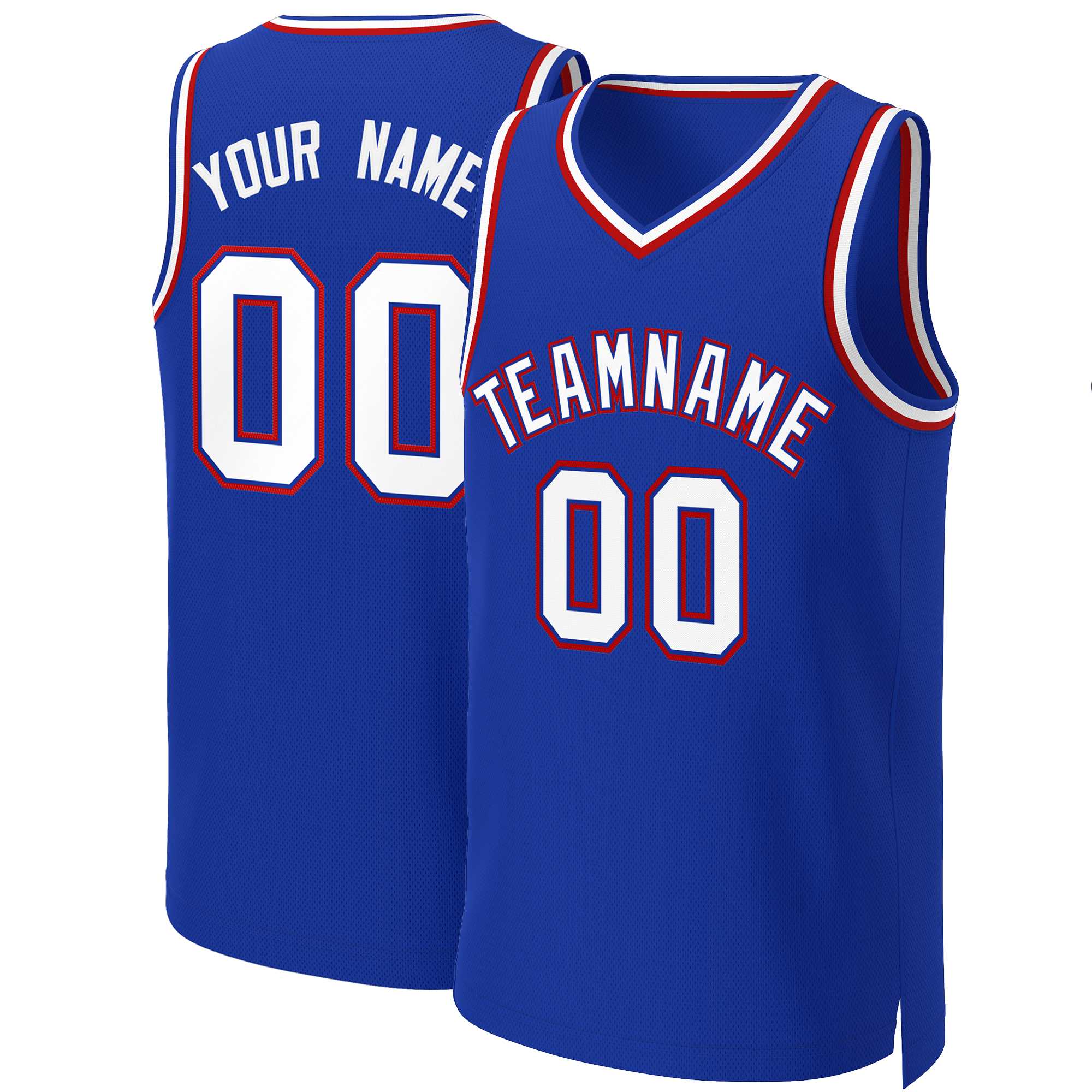 Maillot de basket-ball personnalisé Royal White-Royal Classic Tops