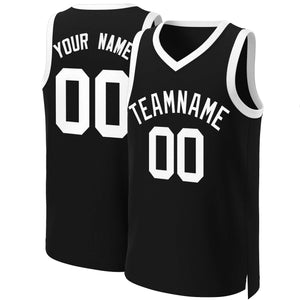 Maillot de basket-ball classique noir et blanc personnalisé