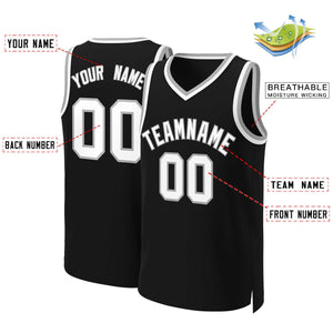 Custom Black White-Gray Classic Tops Basketball Jersey