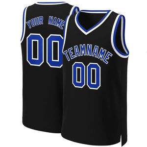 Custom Black Royal-White Classic Tops Basketball Jersey