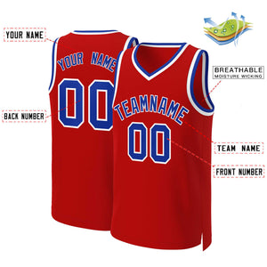 Custom Red Royal-White Classic Tops Basketball Jersey