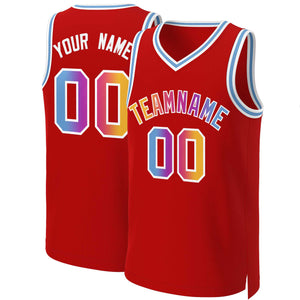 Maillot de basket-ball personnalisé, haut à la mode, dégradé classique rouge jaune-blanc