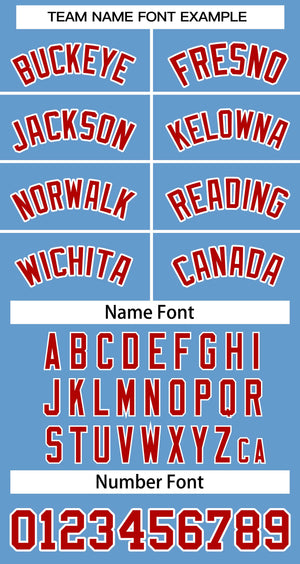 Custom Light Blue Red-White Classic Tops Basketball Jersey