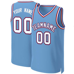 Maillot de basket-ball personnalisé bleu clair blanc-Royal Classic Tops