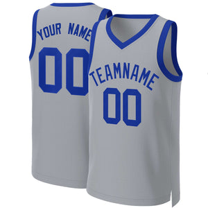 Maillot de basket-ball personnalisé gris Royal Classic Tops