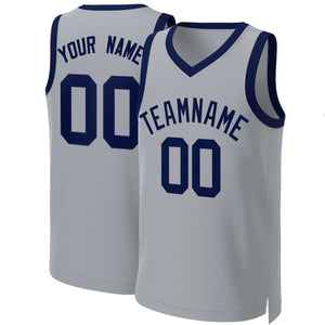 Maillot de basket-ball classique gris marine personnalisé