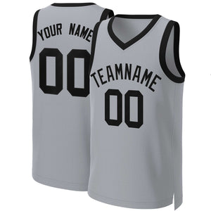 Maillot de basket-ball classique gris noir personnalisé