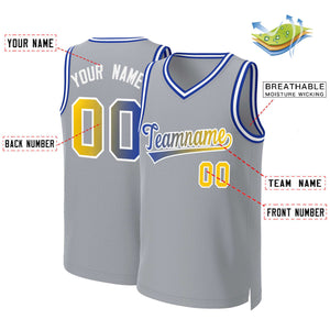 Custom Gray Royal-White Classic Gradient Fashion Tops Basketball Jersey