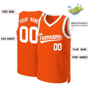 Custom Orange White Classic Tops Basketball Jersey