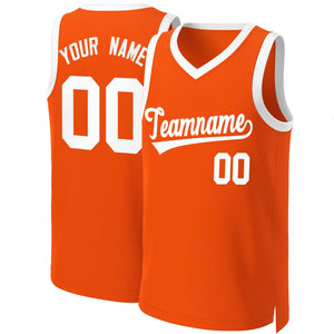 Custom Orange White Classic Tops Basketball Jersey