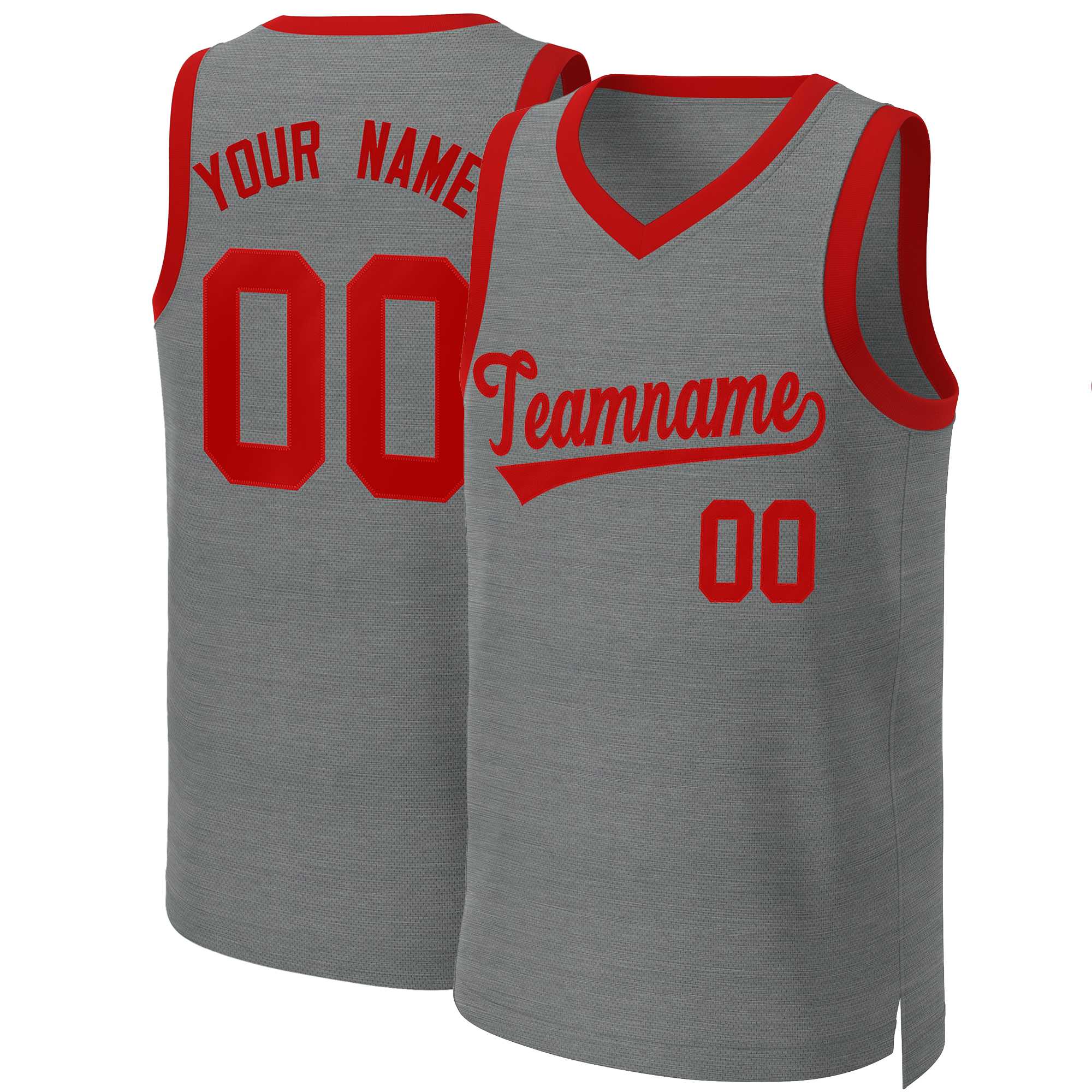 Custom Dark Gray Red Classic Tops Basketball Jersey