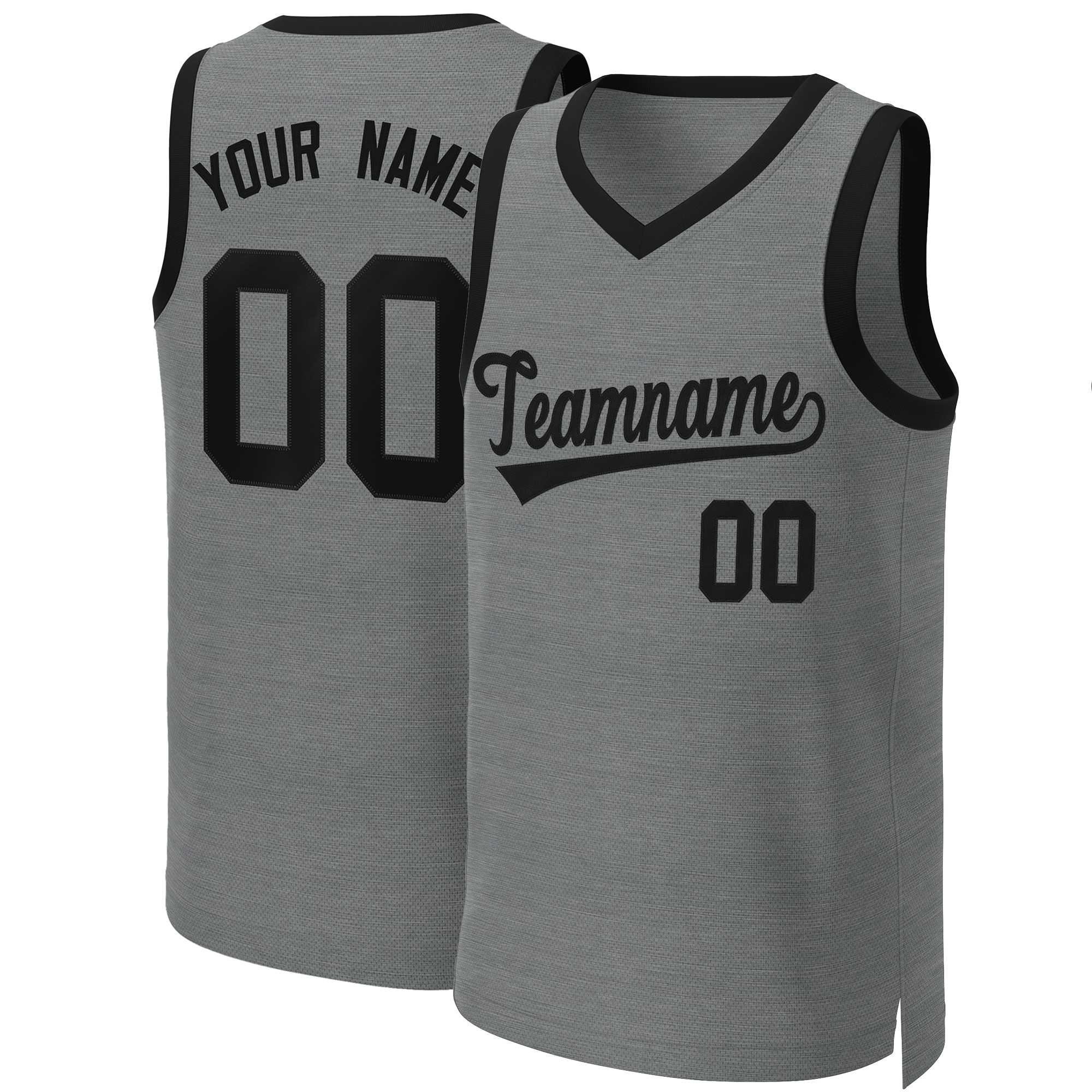 Custom Dark Gray Black Classic Tops Basketball Jersey