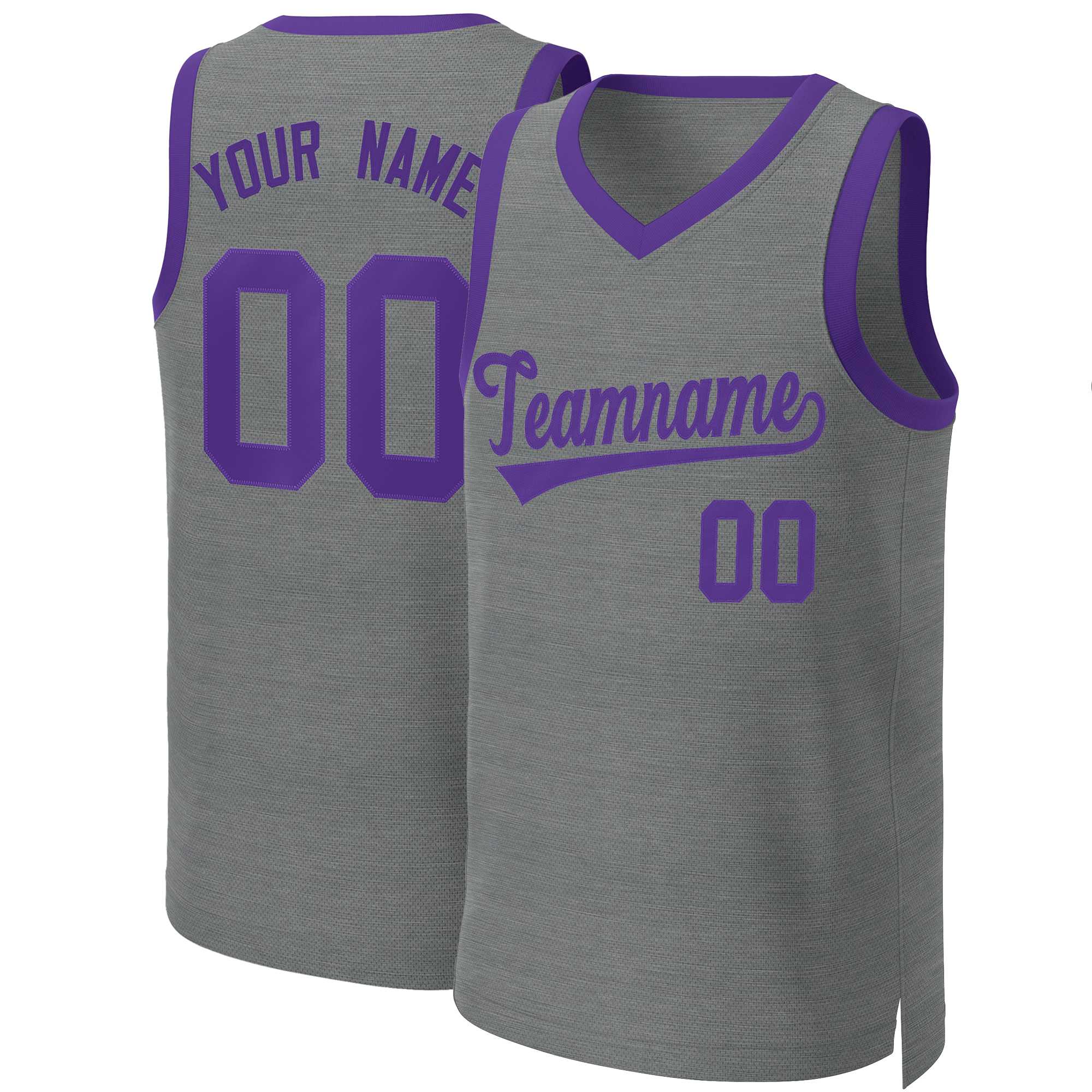 Custom Dark Gray Purple Classic Tops Basketball Jersey