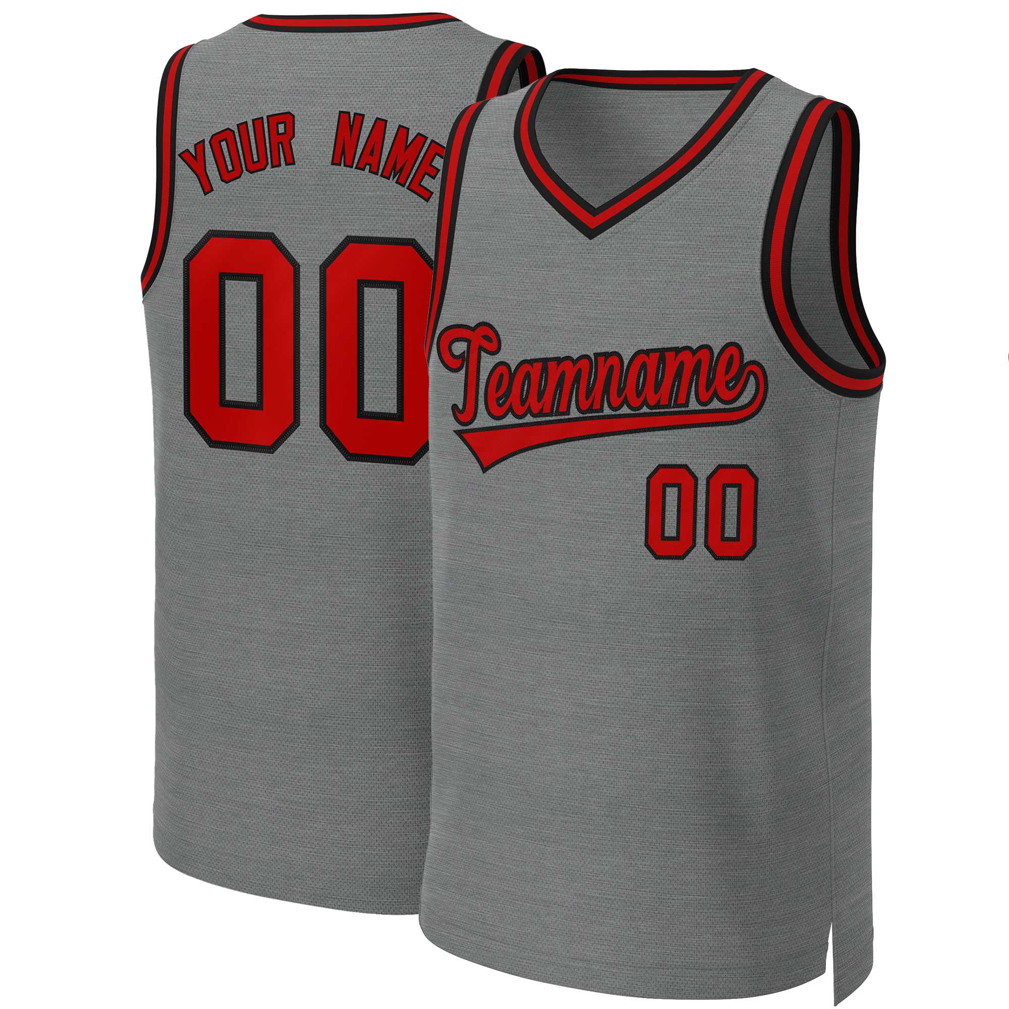 Custom Dark Gray Red-Black Classic Tops Basketball Jersey