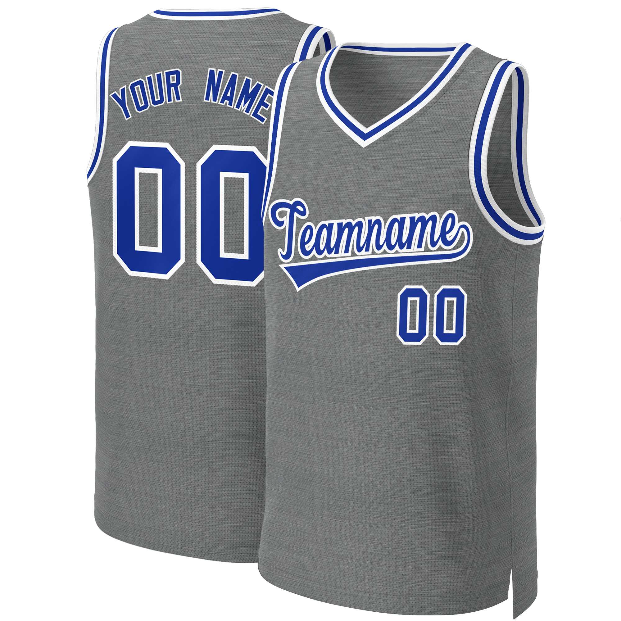 Custom Dark Gray Royal-White Classic Tops Basketball Jersey