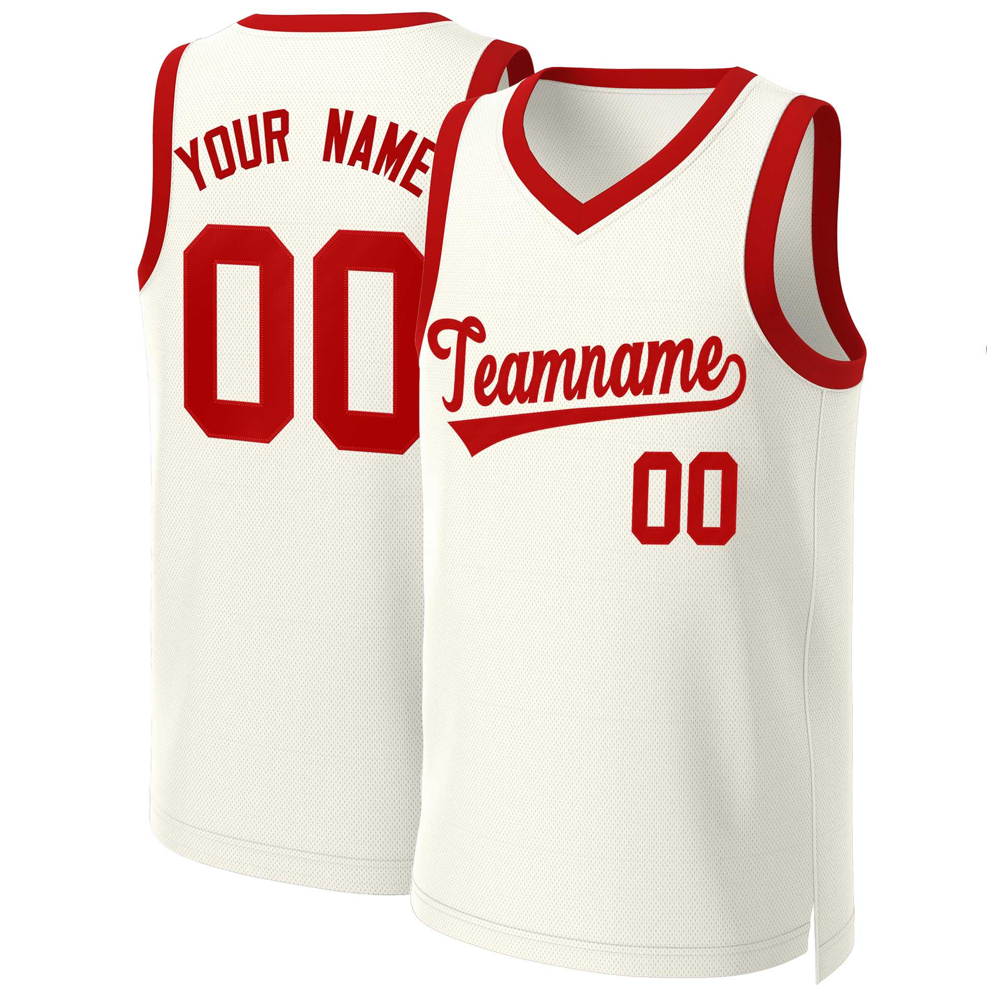 Custom Khaki Red Classic Tops Basketball Jersey