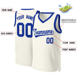 Custom Khaki Royal Classic Tops Basketball Jersey